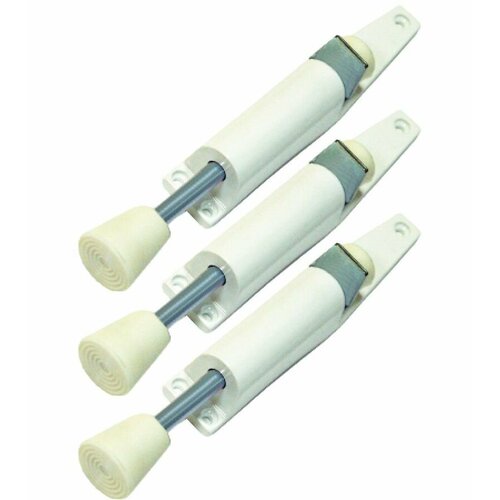 Дверной фиксатор Гюрал фрикционный белый (комплект 3 штуки)