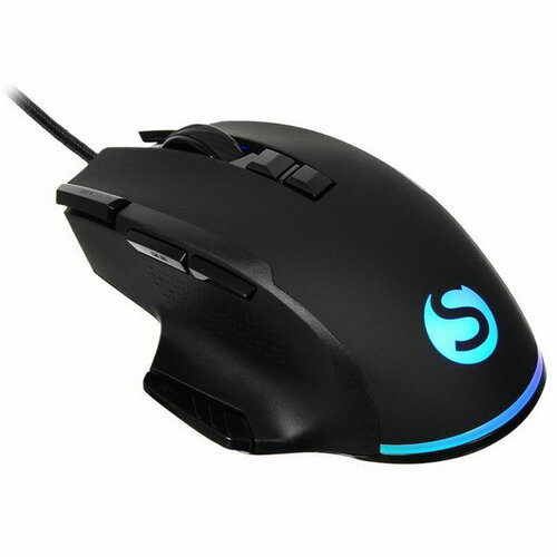 Мышь SunWind SW-M850G, игровая, проводная, 6400 dpi, USB, подсветка, чёрная