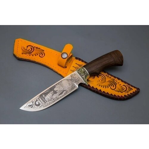 фото Нож из нержавеющей стали 95х18 «лорд» с гравировкой, рукоять литье мельхиор, венге - кузница сёмина кузница сёмина юрия михайловича