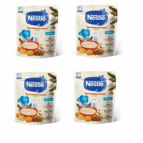 Каша молочная Nestle гречневая с курагой с 6 месяцев 200 г 4 шт