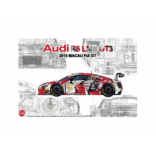 NU-24028 NuNu Model Kit Автомобиль Audi R8 GT-3 2015 Macau World Cup (1:24) nu 24025 nunu model kit автомобиль toyota corolla levin ae92 1 24