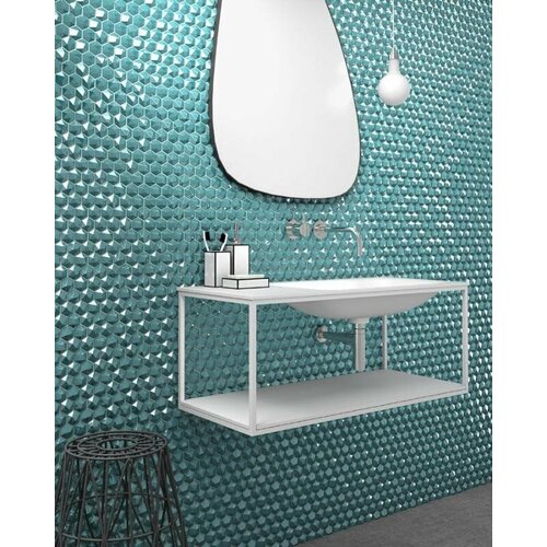 Мозаика стеклянная на сетке чип 35x35 Hexagon Diamond 370 Vidrepur 317х307/7, упаковка 10 листов / 0.87 кв. м