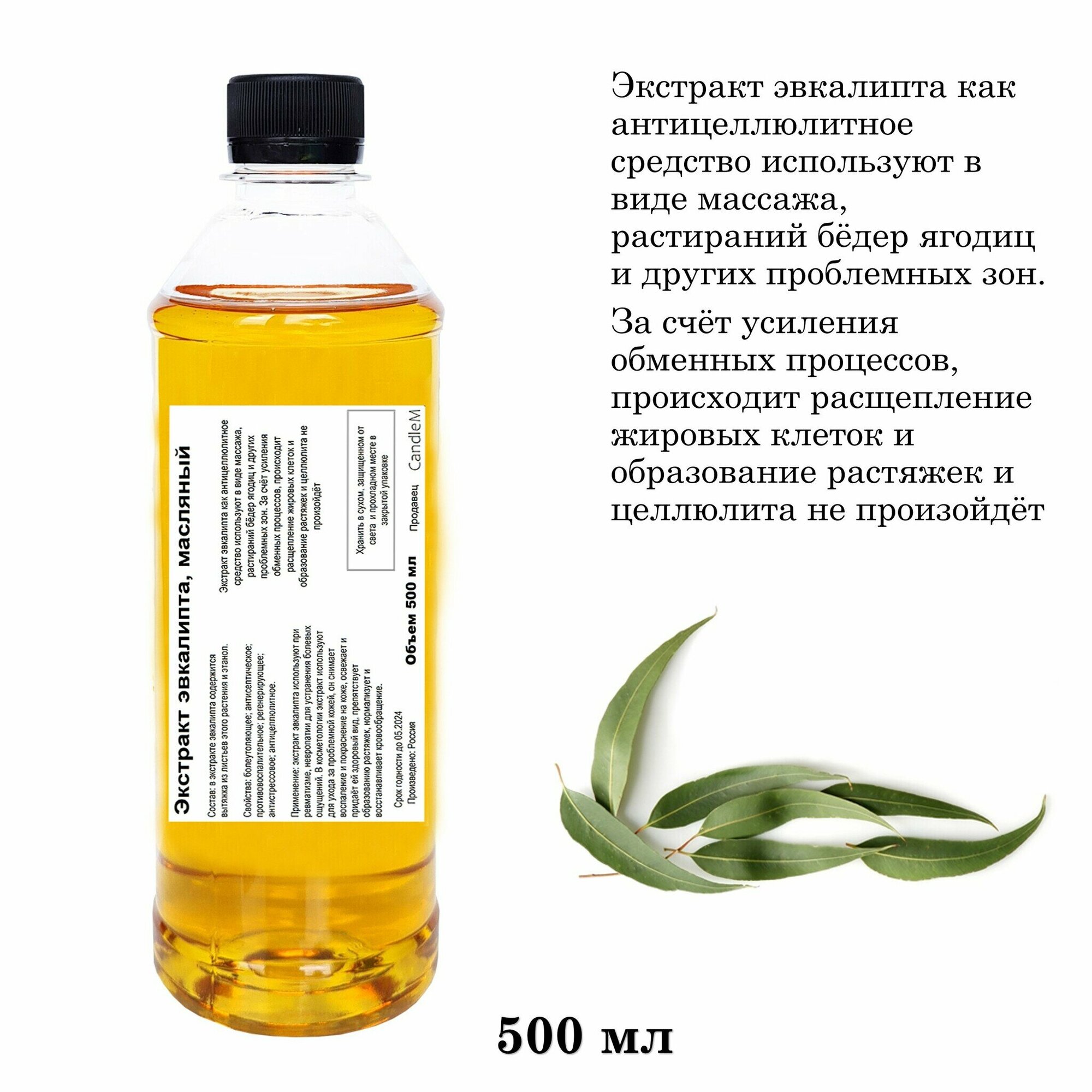 фото Экстракт эвкалипта, масляный (500 мл)