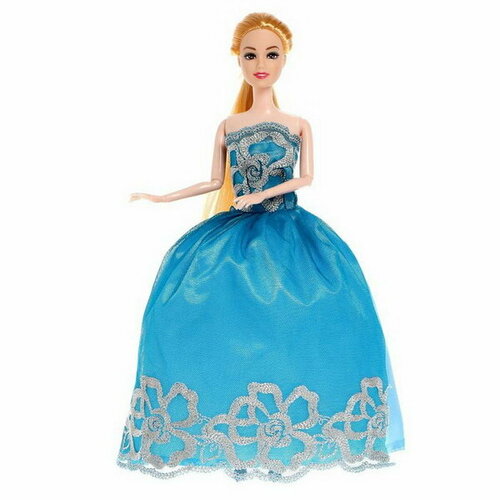 Кукла-модель шарнирная Лили в платье, цвет голубой