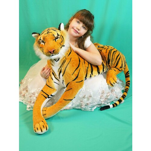 Мягкая игрушка Тигр реалистичный 100 см. мягкая игрушка тигр альбинос реалистичный 25 см