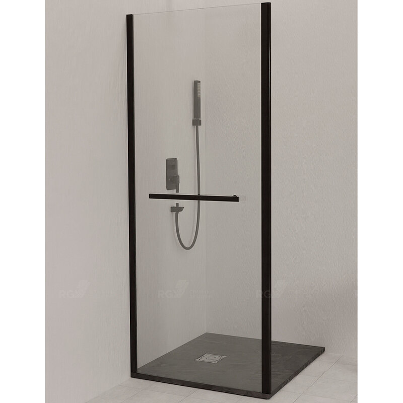 фото Душевая стенка RGW Z-060-1B 100 352206100-14 профиль Черный стекло прозрачное