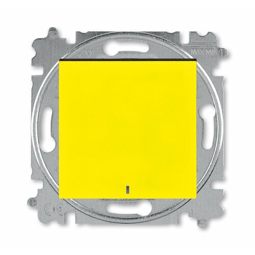 ABB Levit жёлтый / дымчатый чёрный Выключатель 1-но клавишный простой с подсветкой