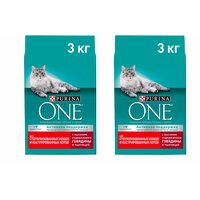 Сухой корм Purina ONE для стерилизованных кошек и котов с говядиной и пшеницей, пакет, 3 кг, 2 шт