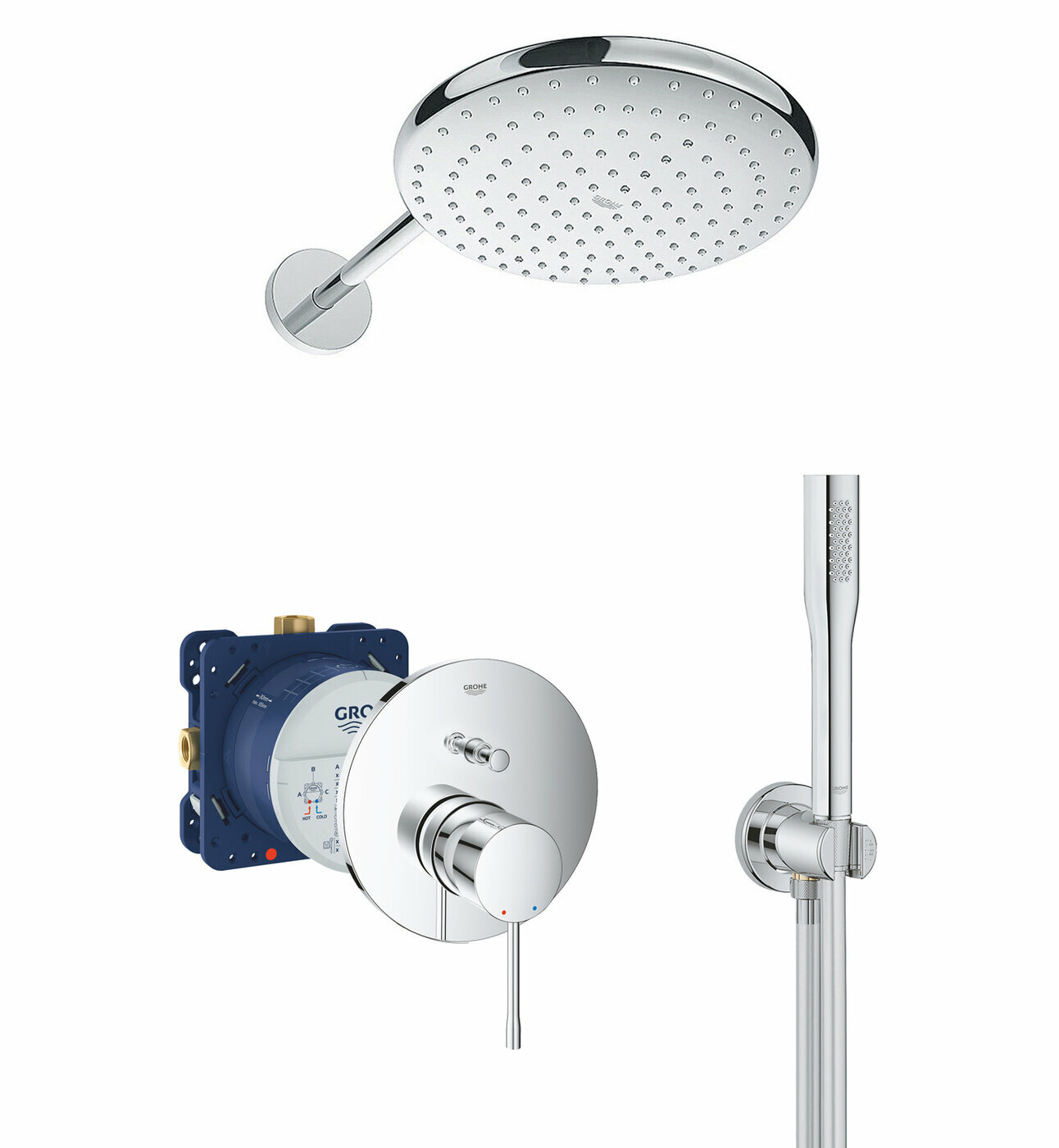 Душевая система Grohe Essence New 250 с тропическим душем