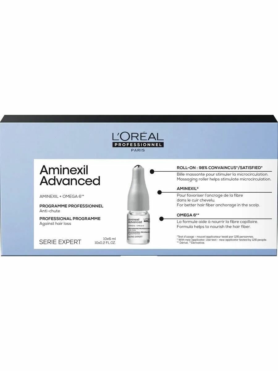 Loreal Aminexil Advanced - Ампулы от выпадения волос 10 х 6 мл
