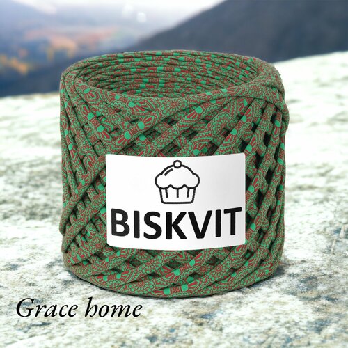 Трикотажная пряжа Biskvit, лимитированная коллекция. 100 % хлопок, 330 г, 100 м, 1 шт, Grace home