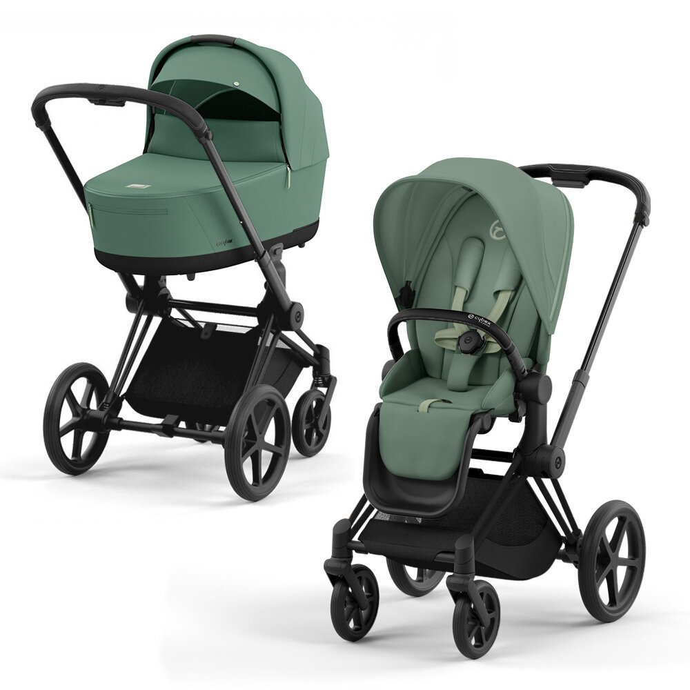 Коляска 2 в 1 Cybex Priam IV Leaf Green, шасси mattblack