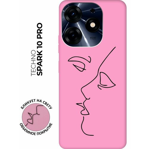 Матовый чехол Faces для Tecno Spark 10 Pro / Техно Спарк 10 Про с 3D эффектом розовый матовый чехол faces для tecno spark 10 техно спарк 10 с 3d эффектом розовый