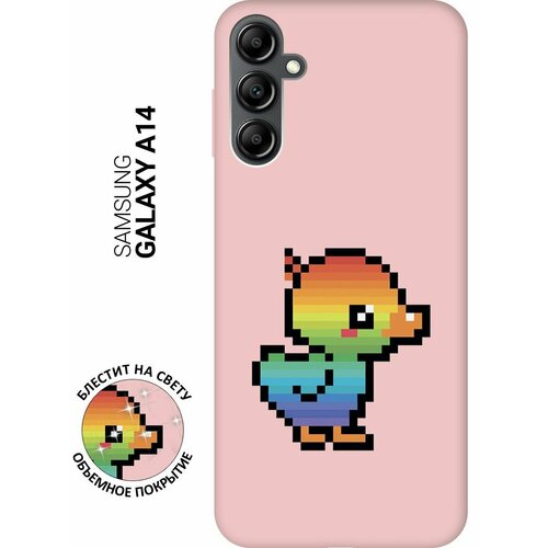 Силиконовый чехол на Samsung Galaxy A14, Самсунг А14 Silky Touch Premium с принтом Pixel Duck розовый силиконовый чехол на samsung galaxy a14 самсунг а14 silky touch premium с принтом pixel pikachu розовый