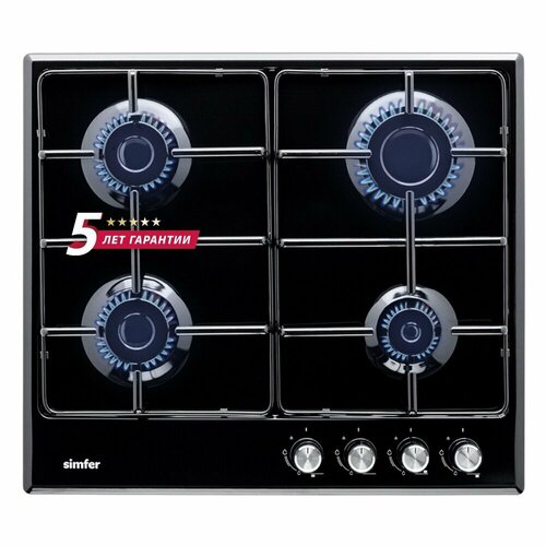Газовая варочная поверхность Simfer H60V40B416 автоподжиг черная 1029000₽