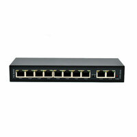 Коммутатор PoE Optimus U1E-8F/2G, 8 PoE портов 10/100 Мбит/с, 2 Uplink порта 1Гбит/с RJ-45, 120 Вт