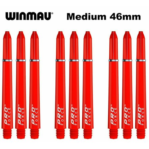 Хвостовики (9 шт) для дротиков WINMAU PRO FORCE (Red, Medium, 46mm) хвостовики 9 шт для дротиков winmau pro force red medium 46mm