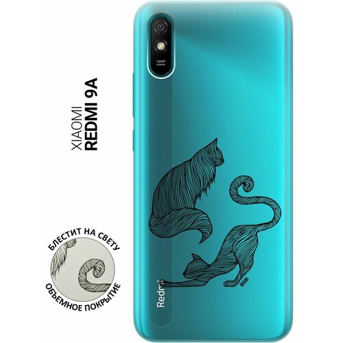 Ультратонкий силиконовый чехол-накладка Transparent для Xiaomi Redmi 9A с 3D принтом Lazy Cats ультратонкий силиконовый чехол накладка transparent для xiaomi redmi 9a с 3d принтом grand rabbit