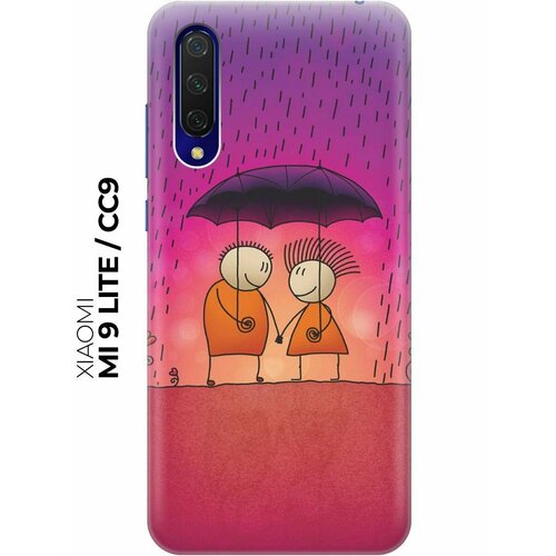 Чехол - накладка ArtColor для Xiaomi Mi 9 Lite / CC9 с принтом Парочка под дождем чехол накладка artcolor для xiaomi redmi 7 с принтом парочка под дождем