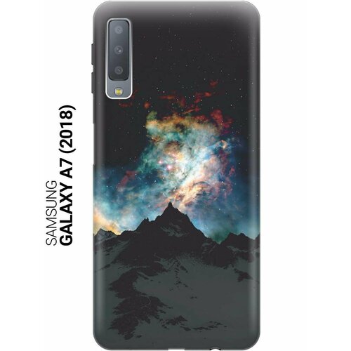 GOSSO Ультратонкий силиконовый чехол-накладка для Samsung Galaxy A7 (2018) с принтом Горы и звезды ультратонкий силиконовый чехол накладка для samsung galaxy a7 2018 с принтом деревья и звезды
