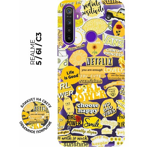 Силиконовый чехол Hippie Stickers на realme 5 / 6i / C3 / Рилми 5 / 6 ай / С3 силиконовый чехол hippie stickers на realme 6 pro рилми 6 про