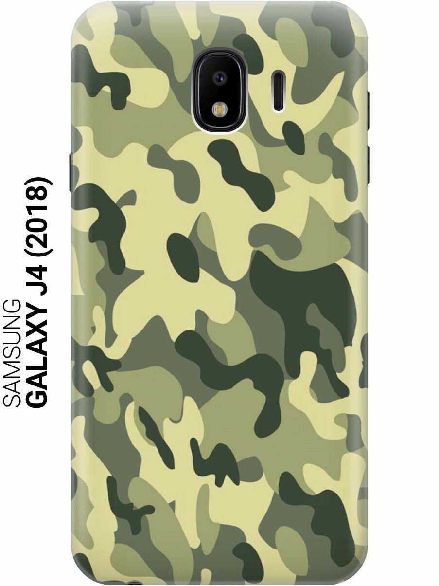 GOSSO Ультратонкий силиконовый чехол-накладка для Samsung Galaxy J4 (2018) с принтом "Хаки"