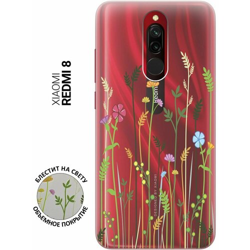 Ультратонкий силиконовый чехол-накладка Transparent для Xiaomi Redmi 8 с 3D принтом Flowers & Fern ультратонкий силиконовый чехол накладка transparent для xiaomi redmi 7a с 3d принтом flowers