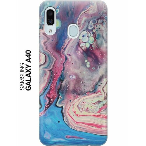 ультратонкий силиконовый чехол накладка для samsung galaxy a40 с принтом цветы серени Ультратонкий силиконовый чехол-накладка для Samsung Galaxy A40 с принтом Разноцветный мрамор