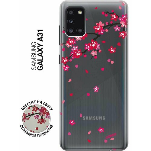 Ультратонкий силиконовый чехол-накладка ClearView для Samsung Galaxy A31 с 3D принтом Sakura ультратонкий силиконовый чехол накладка clearview 3d для samsung galaxy s21 с принтом sakura