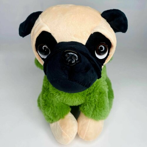 фото Мягкая игрушка/ собака мопс в зеленом костюме лягушки acfox