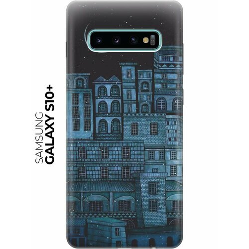 Чехол - накладка ArtColor для Samsung Galaxy S10+ с принтом Ночь над городом чехол накладка artcolor для samsung galaxy s10 lite a91 с принтом ночь над городом