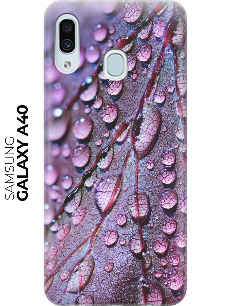 RE: PA Накладка Transparent для Samsung Galaxy A40 с принтом "Лист в каплях"