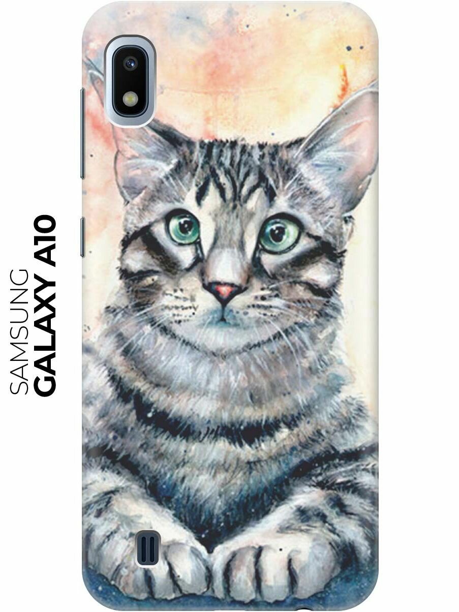 Чехол - накладка ArtColor для Samsung Galaxy A10 с принтом "Ушастый котик"