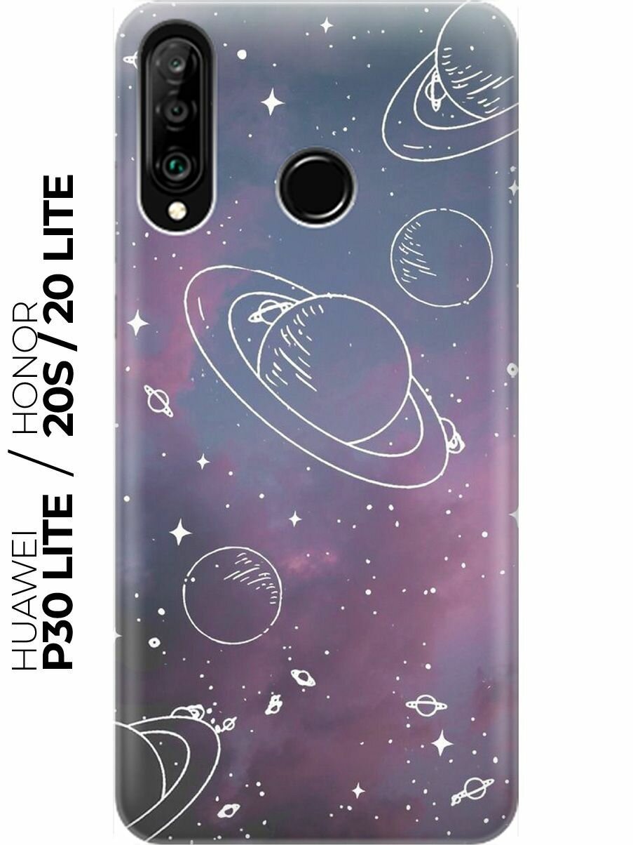 RE: PA Накладка Transparent для Huawei P30 Lite / Honor 20S / Honor 20 Lite с принтом "Космос на закатном небе"