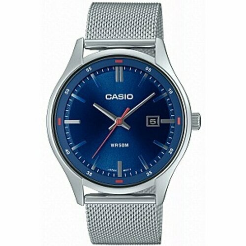 фото Наручные часы casio наручные часы casio mtp-e710m-2a, серебряный, синий