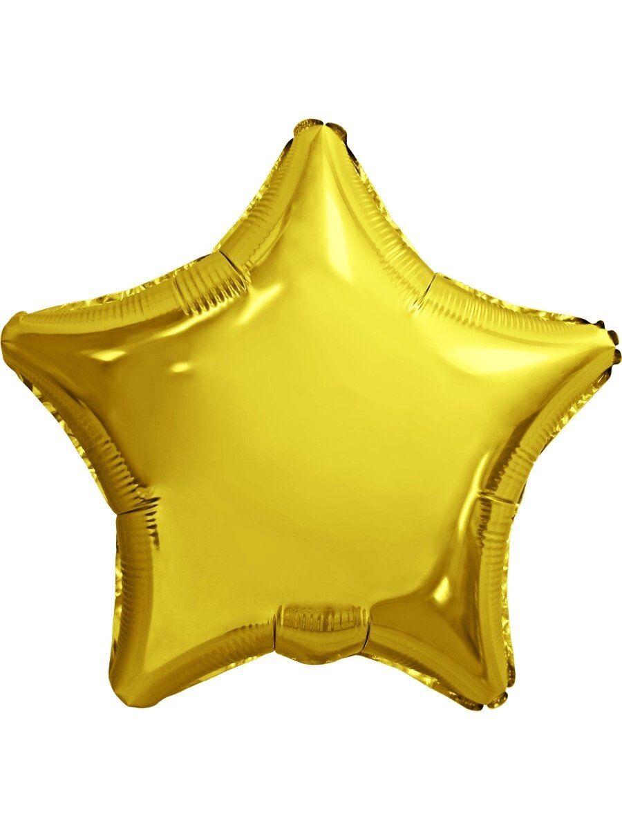 Мосшар Воздушный шар фольгированный звезда для праздника 45см, золотой