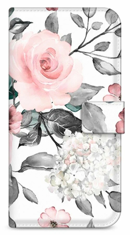 Чехол-книжка "Розы на белом" на Samsung Galaxy J8 / Самсунг Галакси Джей 8