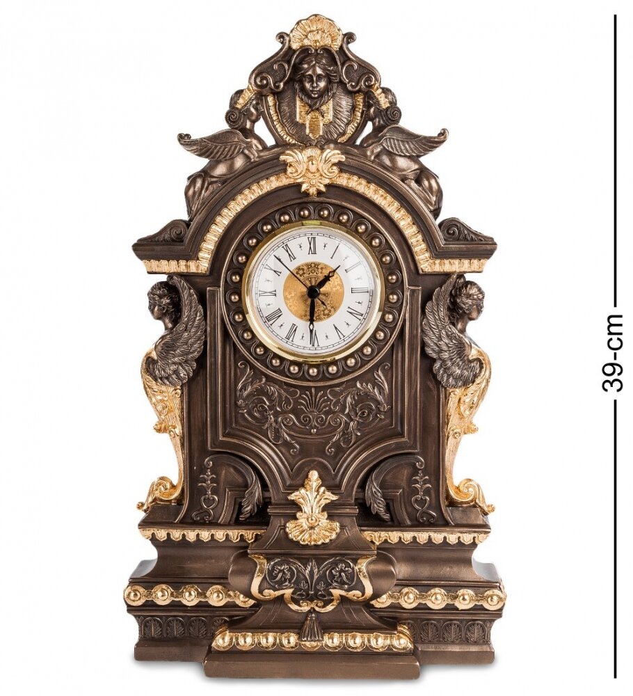 Каминные Часы в стиле барокко Veronese (bronze/gold) WS-611/ 2