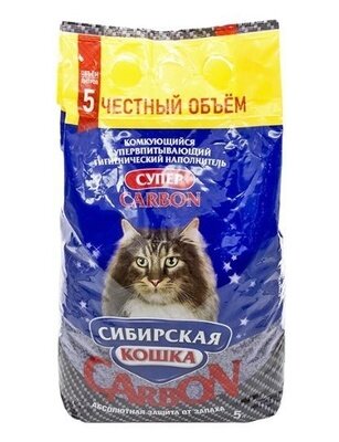 Сибирская Кошка Супер комкующийся наполнитель для кошек 5л