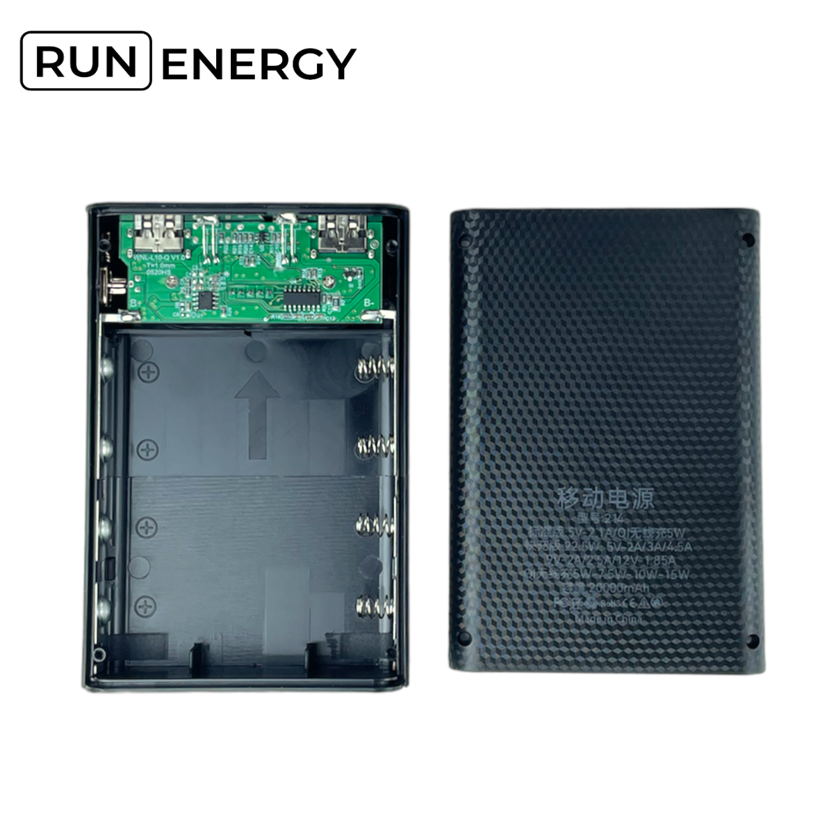 Корпус Run Energy для Power Bank 5В-2.1А/10Вт 4X21700 (214)