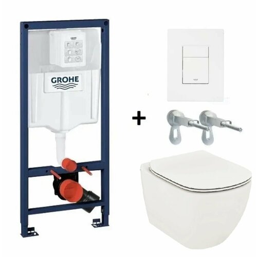 ревизионное окошко для бачка gd2 в rapid sl grohe 42324000 Комплект: Инсталляция GROHE Rapid SL c панелью смыва 38732SHO цвет белый +Унитаз подвесной Ideal Standart Tesi AquaBlade с сиденьем микролифт