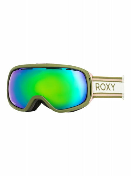 Сноубордическая маска ROXY Rockferry Colour Luxe, Цвет хаки, Размер OneSize