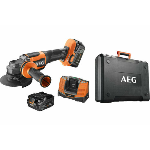 Углошлифмашина AEG BEWS18-125BLPX2-502C 125 мм, 18В 4935480858 малая углошлифмашина ferm agm1115p