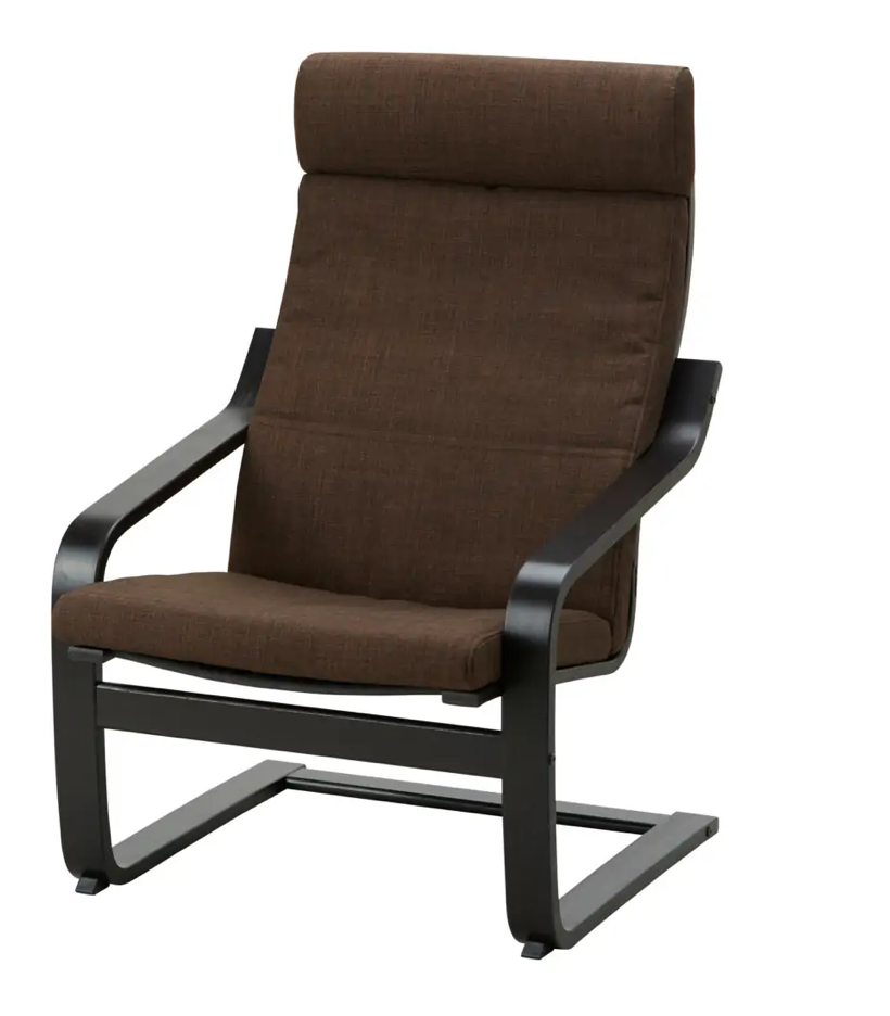 Новое кресло поэнг / POÄNG / коричневый / каркас венге