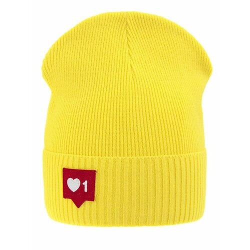 Шапка mialt, размер 52-54, желтый шапка mialt размер 52 54 желтый белый
