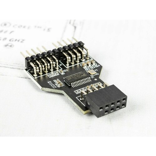 Адаптер (переходник) для материнской платы USB 2.0 9pin мама на 2x USB 2.0 9pin папа
