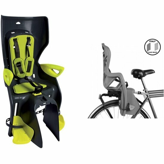 Сидение заднее Bellelli Summer Clamp Hi-Viz черный/желтый, до 22кг