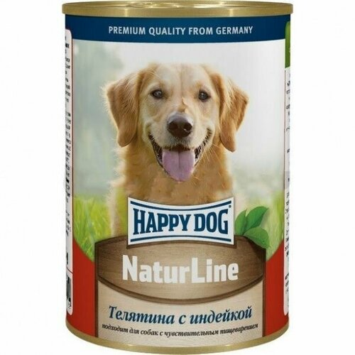 Happy Dog Консервы для собак, Natur Line, Телятина с индейкой, 410 г.