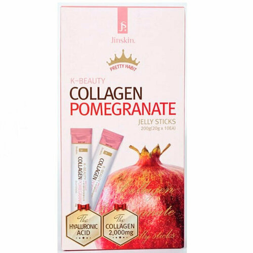 Jinskin Коллаген с гиалуроновой кислотой и гранатом в стиках-желе K-Beauty Collagen Pomegranate 20 гр х 10 шт. jinskin коллаген с гиалуроновой кислотой и гранатом в стиках желе k beauty collagen pomegranate 20 гр х 10 шт