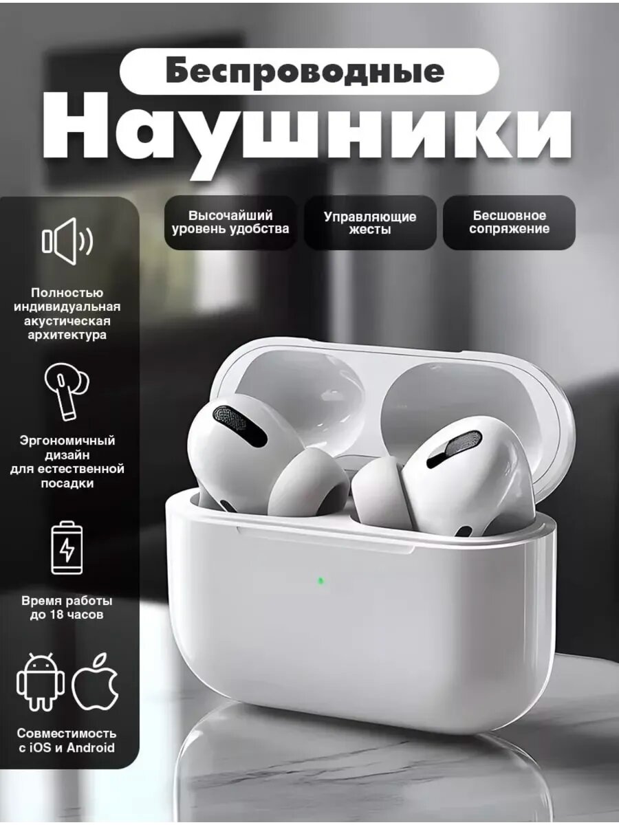 Наушники беспроводные AiPods Pro 2 для iPhone и Android